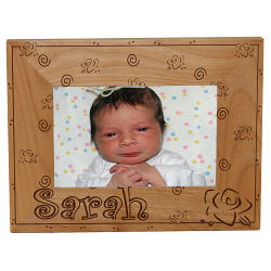 New Baby "Lovely As A Rose" Personalized Wood Picture Frame